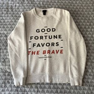 H&M Good Fortune Favors the Brave Crewneck Sweater Size M